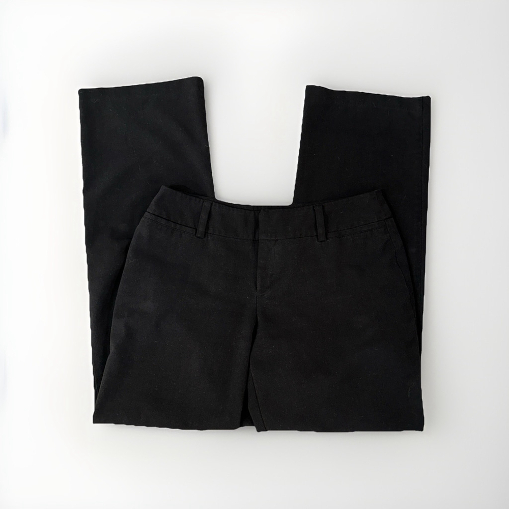 AB Studio Women's Size 10 Black Pants Career Dress Slacks Flat Front Poly Blend